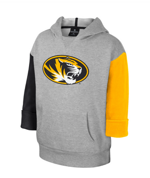 Mizzou Tigers Colosseum Youth Nora Color block Oval Tiger Head Hoodie