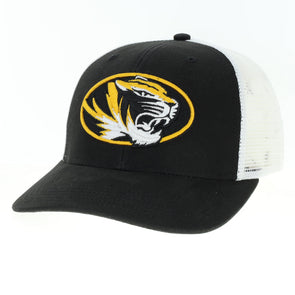 Mizzou Tigers Big Oval Tiger Head Trucker Mesh Black and White Adjustable Hat