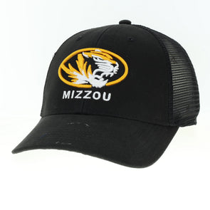 Mizzou Tigers Oval Tiger Head Trucker Mesh Black Adjustable Hat