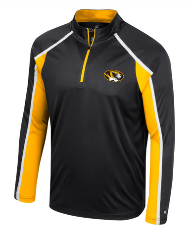 Mizzou Tigers Colosseum Eddie Oval Tiger Head 1/4 Zip Long Sleeve