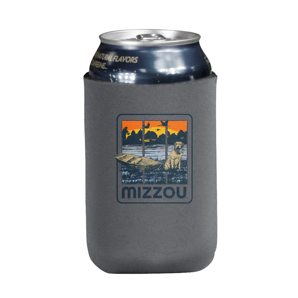 Mizzou Tigers Lake Life Boat and Dog Scene Grey Can Holder