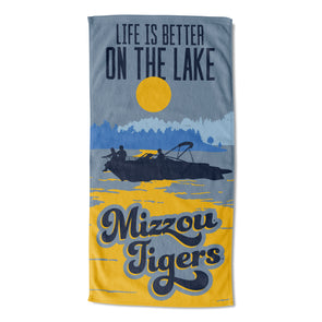 Mizzou Tigers Lake Life Boat Time Beach Towel