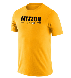 Mizzou Tigers Nike® 2023 Legend Dri-Fit Oval Tiger Head Gold T-Shirt