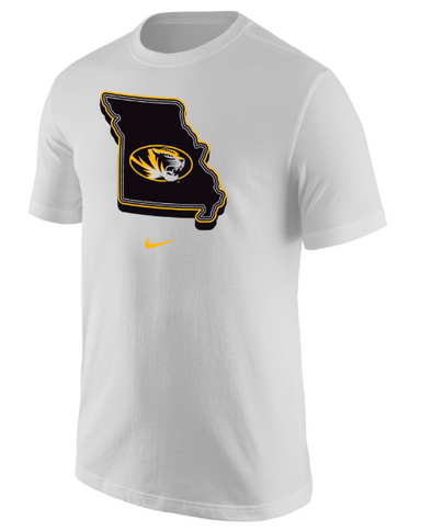 Mizzou Tigers Nike® 2024 State Oval Tiger White Cotton T-Shirt