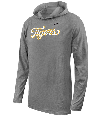 Mizzou Tigers Nike® 2023 Tigers Script Long Sleeve Grey Hooded T