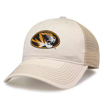 Mizzou Tigers Oval Tiger Head Mesh Back Tan Adjustable Hat