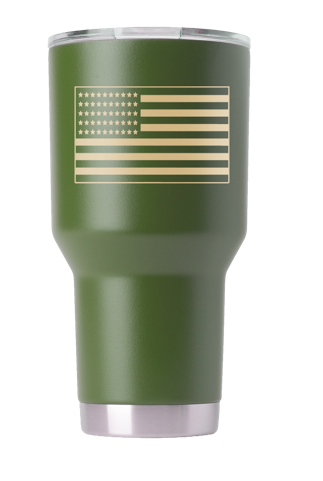 Mizzou Tigers Oval Tiger Head American Flag Green Tumbler