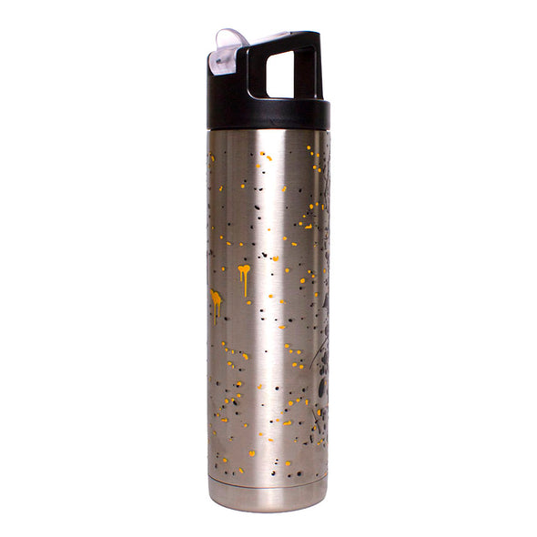 Mizzou Tigers Stainless Steel Paint Splatter Oval Tiger Head Water Bottle