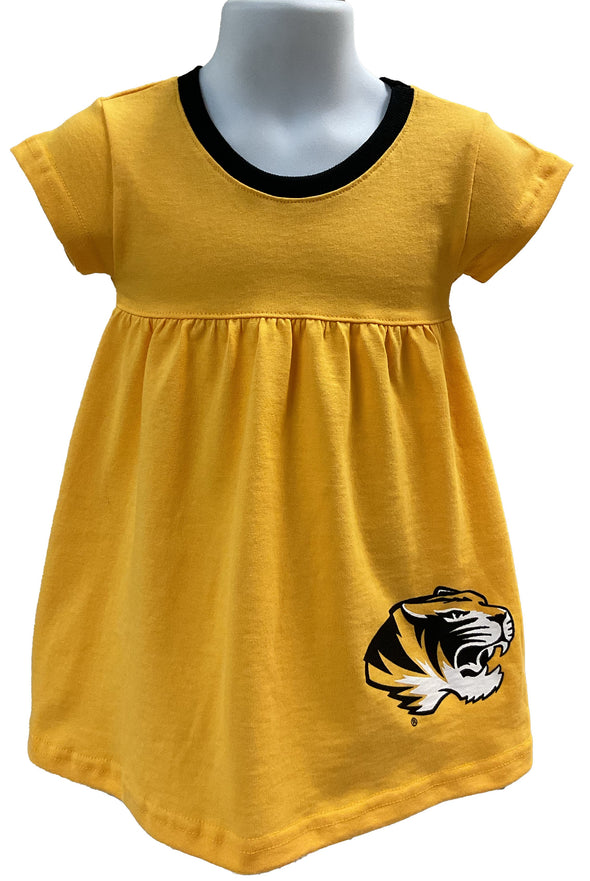 Mizzou Tigers Toddler Girls Tiger Head Gold Dress
