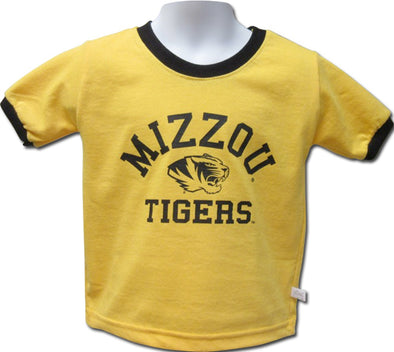 Mizzou Tigers Toddler Tiger Head Ringer Gold T-Shirt