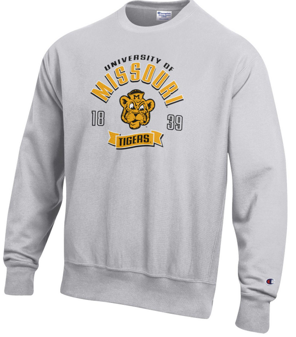 Mizzou Tigers Champion® Vault University of Missouri Beanie Grey Sweatshirt
