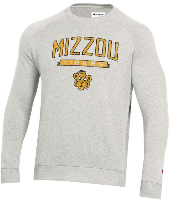 Mizzou Tigers Champion® Vault Beanie Tigers Banner Tan Crew Sweatshirt
