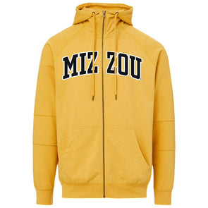Mizzou Tigers Full Zip Funnel Gold Hoodie