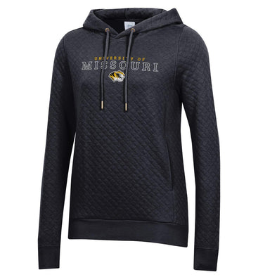Mizzou Tigers GEAR for Sports Women's Relaxed Quilted University of Missouri Tiger Head Black Hoodie