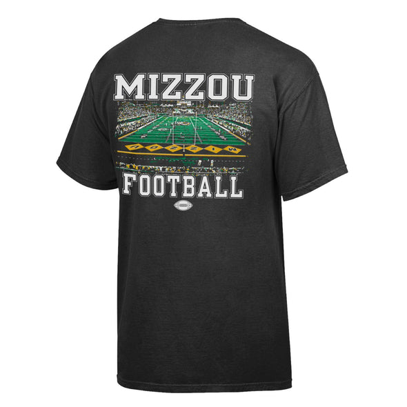 Mizzou Tigers Comfort Wash Gameday Football Field Black T-Shirt