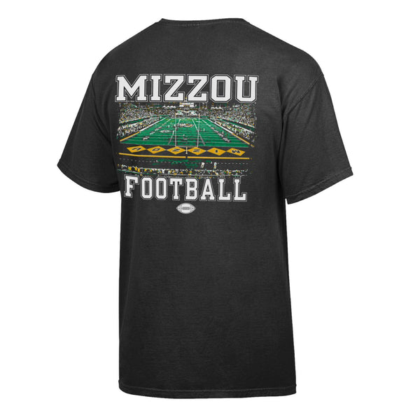 Mizzou Tigers Comfort Wash Gameday Football Field Black T-Shirt