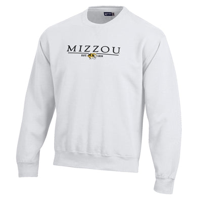 Mizzou Tigers GEAR for Sports Tiger Head Established 1839 White Crew Sweatshirt
