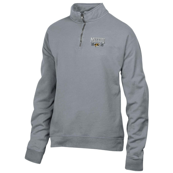 Mizzou Tigers Comfort Wash 1/4 Zip Grey Sweatshirt