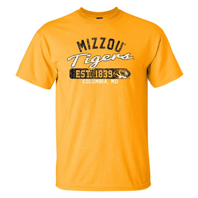 Mizzou Tiges Distressed Est. 1839 Gold T-Shirt