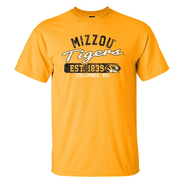 Mizzou Tiges Distressed Est. 1839 Gold T-Shirt