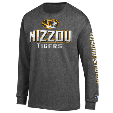Mizzou Tigers Oval Tiger Head SEC Grey Long Sleeve T-Shirt