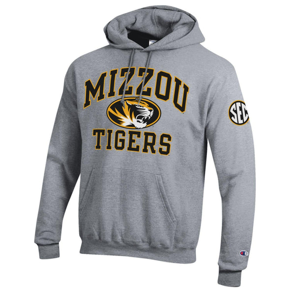 Mizzou Tigers SEC Oval Tiger Head Grey Hoodie