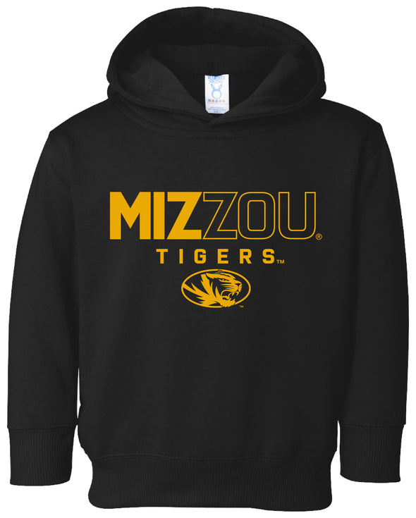 Mizzou Tigers Oval Tiger Head Toddler Black Hoodie