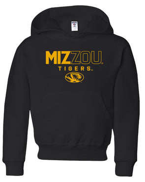 Mizzou Tigers Oval Tiger Head Youth Black Hoodie