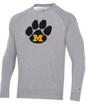 Mizzou Tigers Champion® Vault Paw Logo Grey Crew Sweatshirt