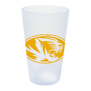 Mizzou Tigers Oval Tiger Head Silicone White Pint Glass