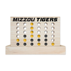 Mizzou Tigers Wooden Travel Four in a Row Game