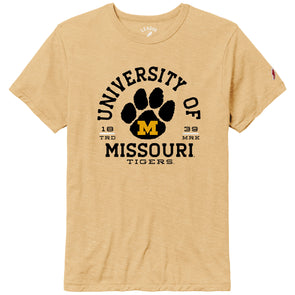 Mizzou Tigers University of Missouri Vault Paw Logo Gold T-Shirt