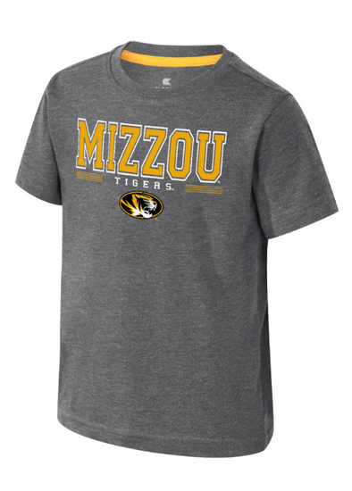 Mizzou Tigers Colosseum Toddler Hawkins Oval Tiger Head Grey T-Shirt
