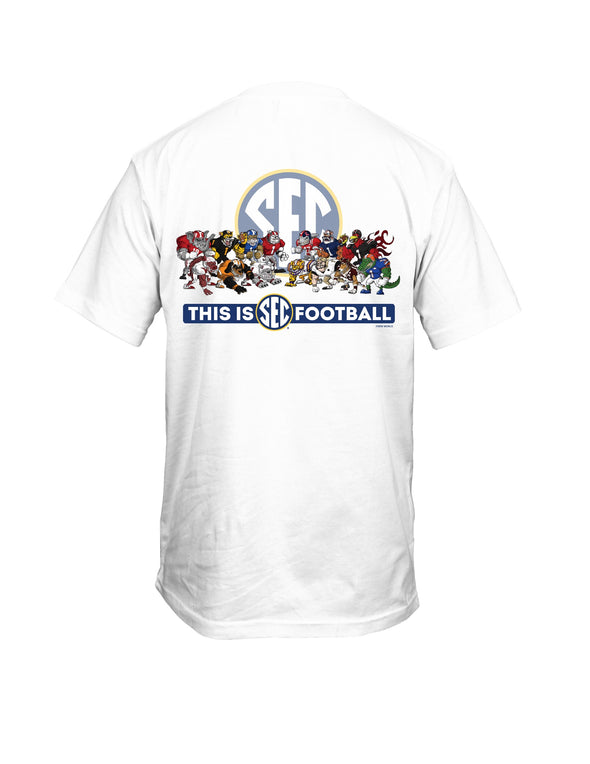 Mizzou Tigers SEC This Is Football Cartoon Mascots White T-Shirt