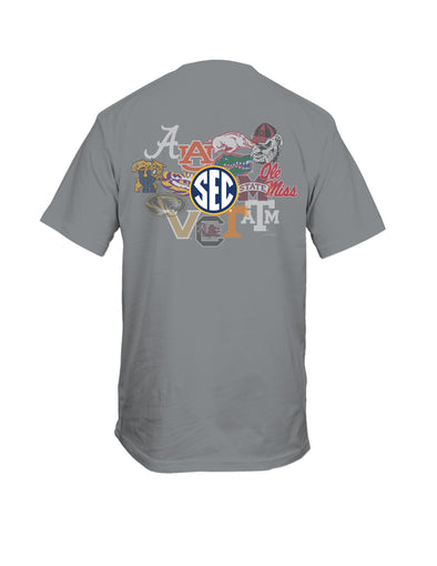 Mizzou Tigers SEC Faded Here to Stay Grey T-Shirt