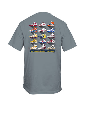 Mizzou Tigers SEC All Teams Basketball Sneaker Grey T-Shirt