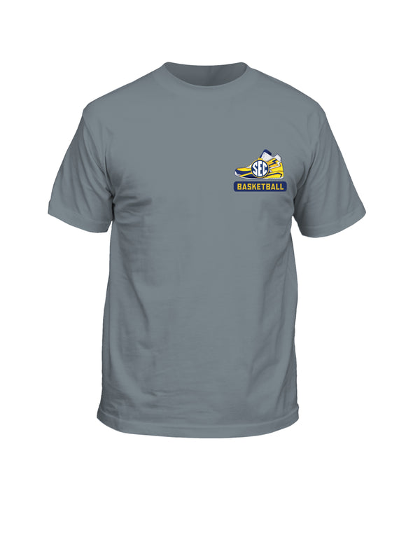Mizzou Tigers SEC All Teams Basketball Sneaker Grey T-Shirt