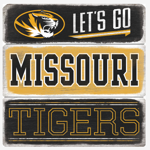 Mizzou Tigers Let's Go Missouri Tigers Wood Magnet