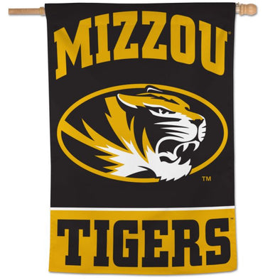 Mizzou Tigers Oval Tiger Head Black and Gold Banner