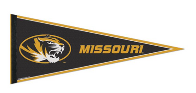 Mizzou Tigers Classic Oval Tiger Head Black and Gold Pennant