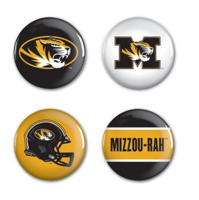 Mizzou Tigers 4 Pack Mizzou-RAH Button Set Assorted