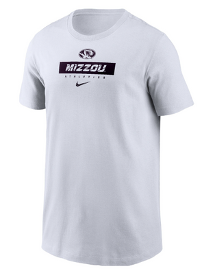 Mizzou Tigers Nike® 2024 Team Issue Oval Tiger Head Mizzou Bar White T-Shirt