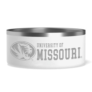 Mizzou Tigers Oval Tiger Head HydraPeak White Pet Bowl