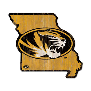 Mizzou Tigers Oval Tiger Head State of Missouri Wooden Sign