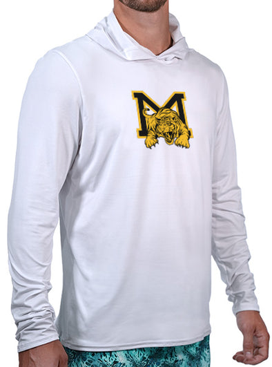 Mizzou Tigers WSI Coach Drinkwitz's Vault MTiger White Long Sleeve Hoodie
