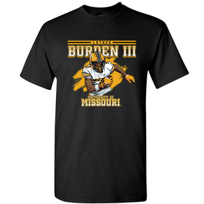 Mizzou Tigers NIL Football Luther Burden III Black T-Shirt