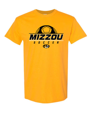 Mizzou Tigers Soccer Ball Oval Tiger Head Gold T-Shirt