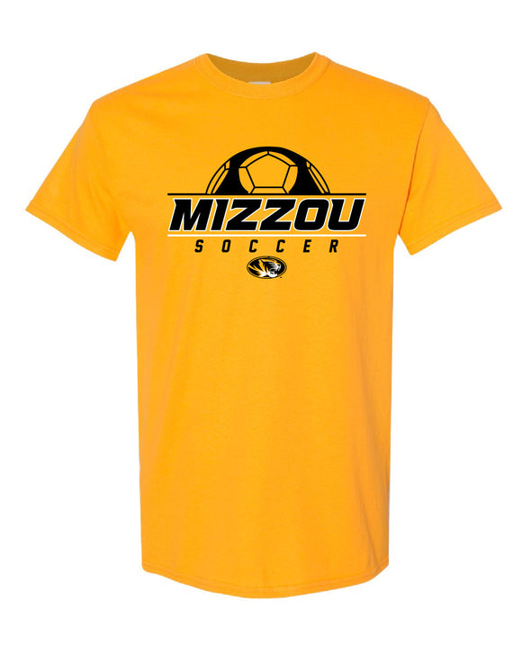 Mizzou Tigers Soccer Ball Oval Tiger Head Gold T-Shirt