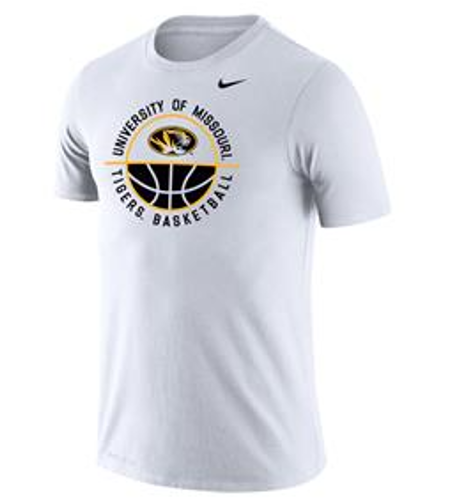 Mizzou Tigers Nike® 2024 Basketball Oval Tiger Head White T-Shirt