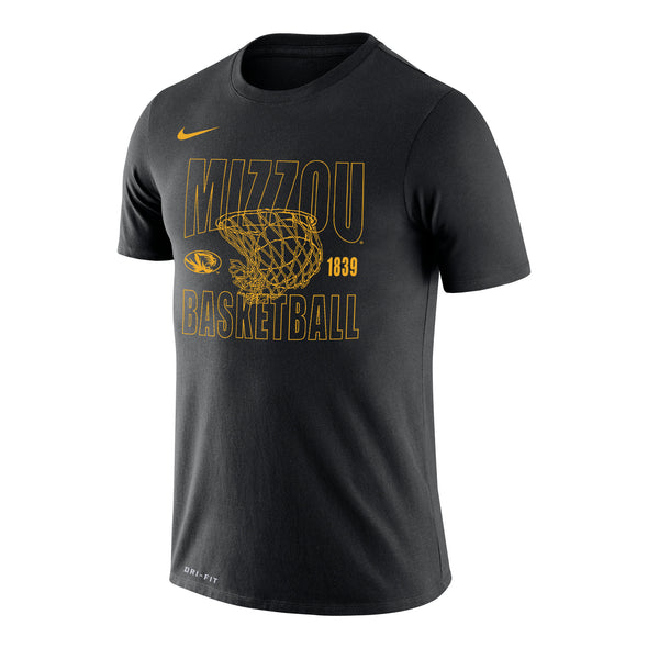 Mizzou Tigers Nike® 2023 Basketball Net Oval Tiger Head Black T-Shirt